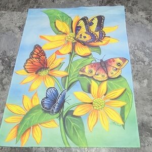 Monarch Butterfly Daisy Descending Flowers Spring Summer Garden